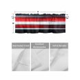 thumbnail image 4 of Valances for Windows Red Black Brush Rod Pocket Cafe Window Treatments Valance Curtains for Kitchen Bathroom Laundry Basement Windows 60"x18", 4 of 9