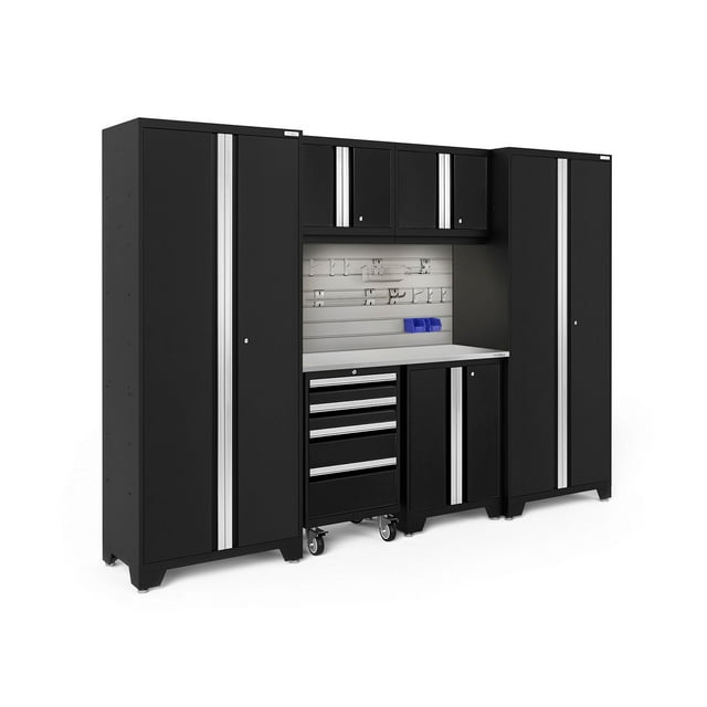 NewAge Products Bold Series 7 Piece Cabinet Set, 108" W x 18" D x 76.75" H