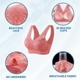 thumbnail image 5 of VISALY Backless Bra for Large Breasts, Plus Size Seamless Backless, Backless Tops for Women with Built In Bra Plus Size Strapless Bras super gather bra wireless push-up bra, #A01 Pink,XL, 5 of 8