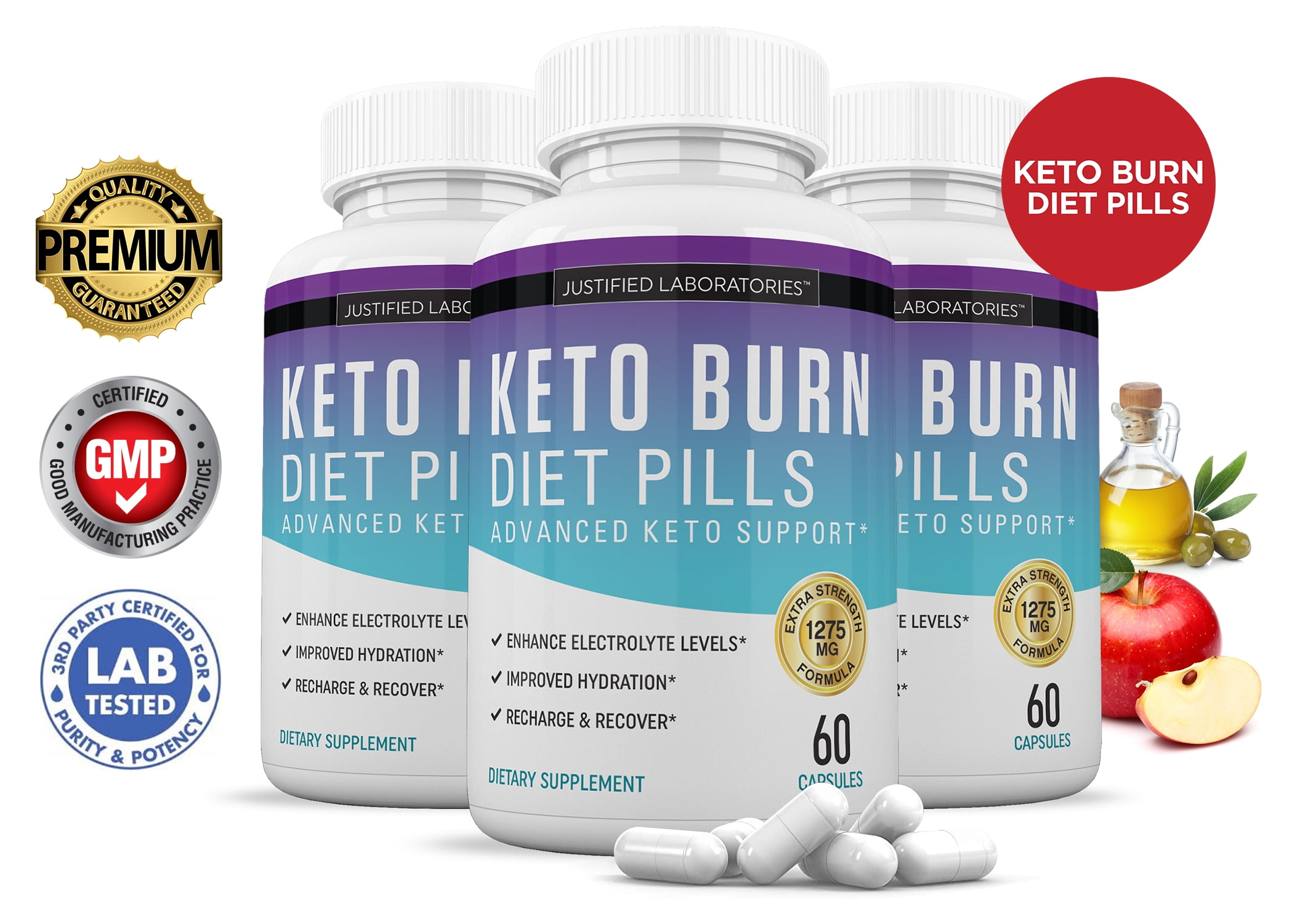 (3 Pack) Keto Burn Diet Pills Includes Apple Cider Vinegar goBHB