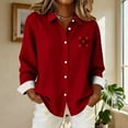 thumbnail image 6 of purcolt Women's Valentine's Day Button Up Shirts Long Sleeve V Neck Collared Shirts Dressy Casual Business Work Tops Blouse, 6 of 6