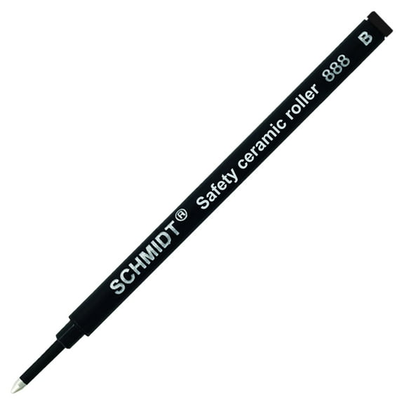 Schmidt 888 Safety Ceramic Tip Plastic Tube Rollerball Refills - Black Ink, Broad Tip, 1 Pack (SC58113)