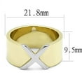 thumbnail image 2 of Womens Rings Two-Tone IP Gold (Ion Plating) 316L Stainless Steel Ring with No Stone TK3185, 2 of 4