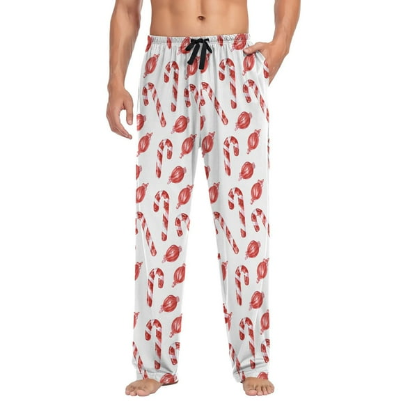 joogoo Men's Pajama Pants Christmas Multi Candy Soft Long Sleep Lounge Pjs Bottoms L