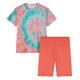 thumbnail image 4 of Conjunto de Pijama de las Mujeres de Manga Corta Sólida de Lechuga Y Pantalones Cortos de 2 Piezas de Poliéster, Pijama Suelto Casual para el Verano, 4 of 6