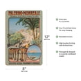 thumbnail image 2 of Palermo to Monreale Sicily Southern Italy - by Funicular Electric Tram - Vintage Railroad Travel Poster c.1900 - 8 x 12 inch Vintage Wood Art Sign, 2 of 4