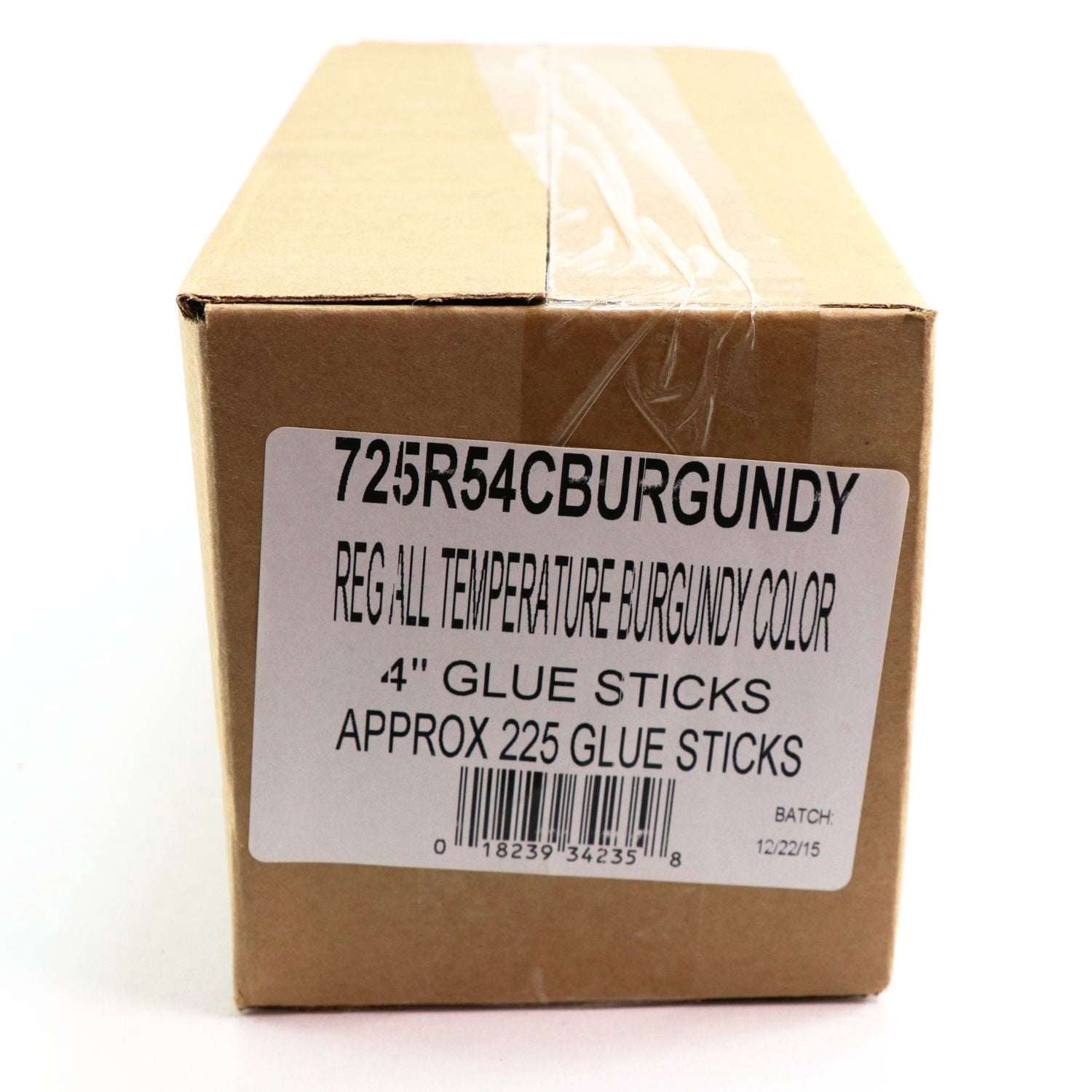 725R54CBURGUNDY Full Size 4" Burgundy Color Hot Glue Stick - 5 lb Box