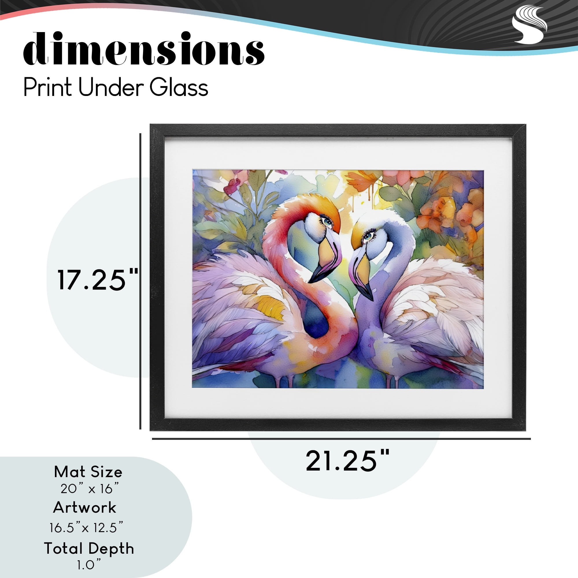 Stupell Industries Flamingo Love Pair Black Framed Print Under Glass, design by Shelly Craig
