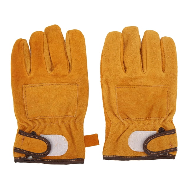 1 par de guantes resistentes al calor, ignífugos, antiescaldaduras, para barbacoa, cortos, amarillos