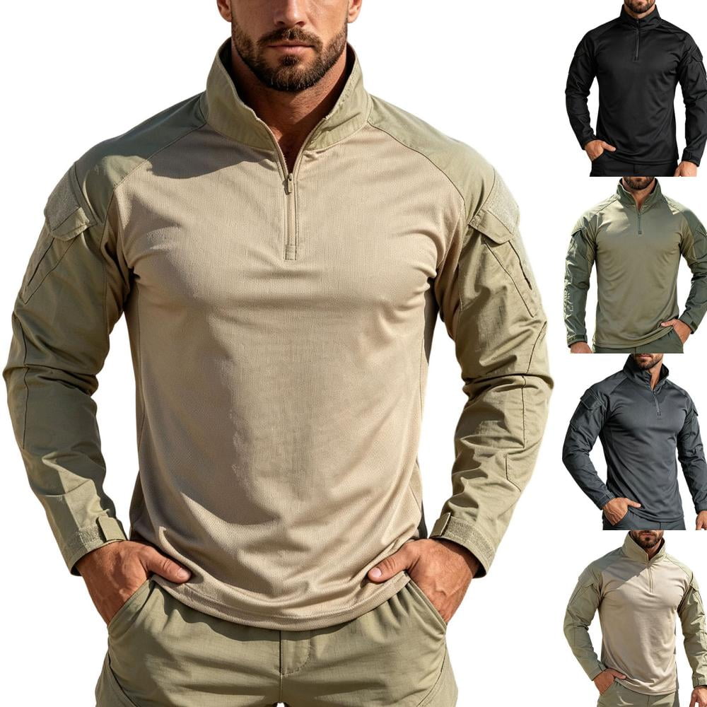Bxsruta Men s Half Zip Pullover Long Sleeve Work Top