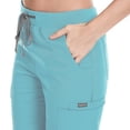 thumbnail image 7 of felwors Women's Scrub Cargo Jogger Pants Medical Workwear Bottoms with 5 Pockets, Lightweight Ultra Soft 2-Way Stretch Fabric (Light Blue, S), 7 of 7