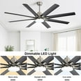 thumbnail image 2 of Indoor Ceiling Fan with Lights, 52 inch for Bedroom, Living Room, Dining Room, with 3-Speed, Remote Control, 5 Wood Fan Blades, 2-in-1 Fan and LED Light Design, D5154, 2 of 10