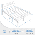 thumbnail image 7 of Topeakmart Full Metal Bed Frame Scroll Headboard & Footboard, White, 7 of 7