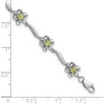 thumbnail image 3 of Sterling Silver Rhodium-Plated Floral Peridot Bracelet (7.5 X 7.83) Made In China qx982pe, 3 of 5
