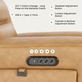 thumbnail image 4 of COLAMY Electric Power Recliner Chair with Triple Motor, Adjustable Power Headrest and Lumbar Support, Heavy Duty Home Theater Seating with LED, USB Type-C Ports, Storage, Light Brown, 4 of 12