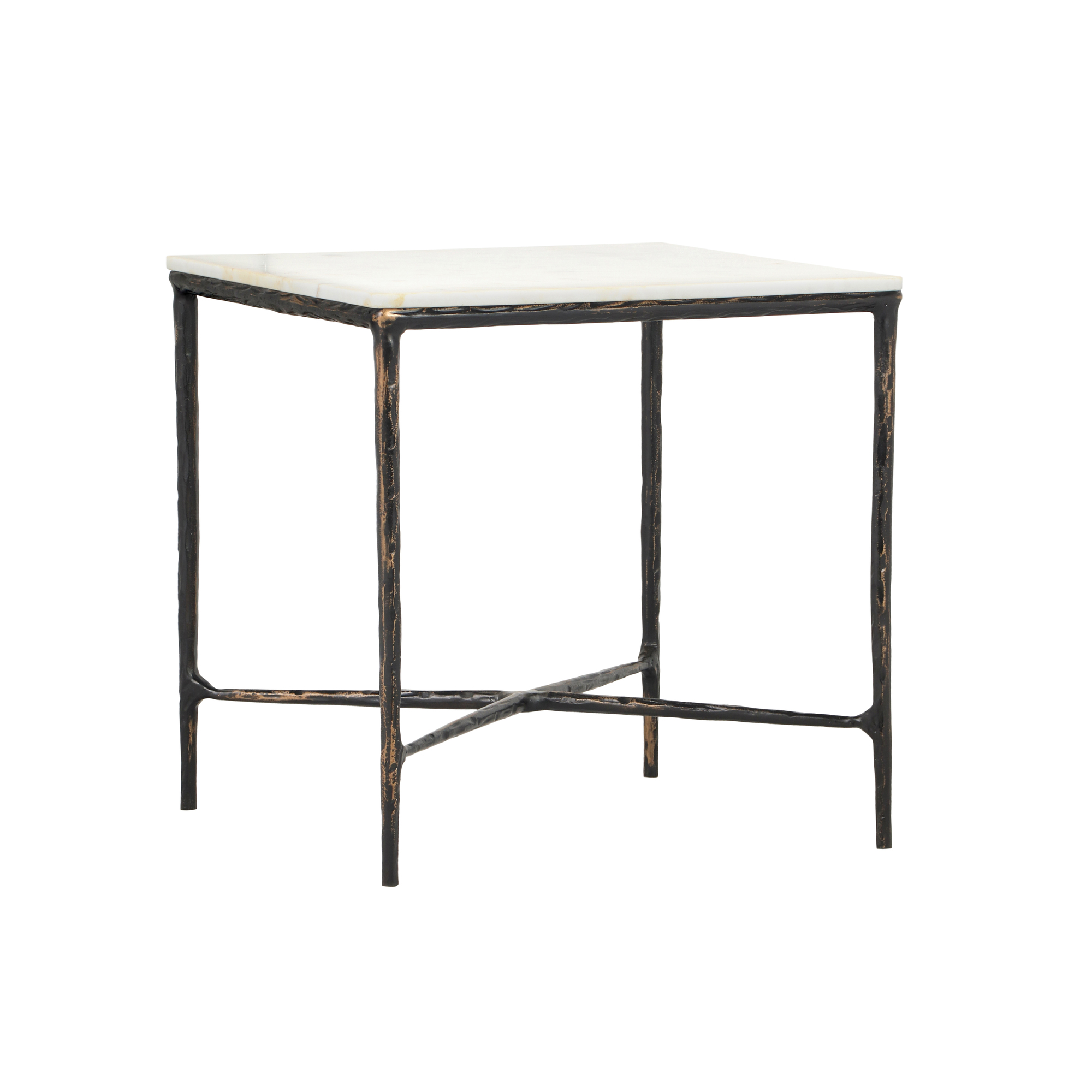 Ox Bay Annabelle Industrial Aluminum Hand Made Indoor Square Side Table, Bronze, 22" W x 22" D x 22" H