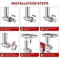 thumbnail image 6 of Meat  Attachment for  Stand Mixer, Metal   for Kitchen Aid Includes 4 Grinding Plates, 3 Sausage Stuffer Tubes and 2, 6 of 7