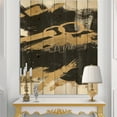 thumbnail image 2 of Designart 'Black and Gold drift IV' Glam Print on Natural Pine Wood, 2 of 3