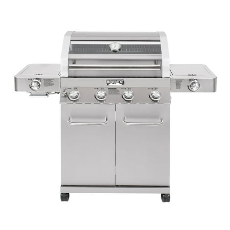 Monument Grills 35633 Clearview Lid 4 Burner with Side Sear Burner Propane Gas Grill