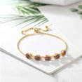 thumbnail image 4 of Gem Stone King 6.51 Ct Red Tiger Eye E-F Lab Grown Diamond 18K Yellow Gold Plated Silver Bracelet for Women, 4 of 4