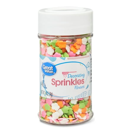 Great Value Decorating Sprinkles, Flowers, 1.9 oz