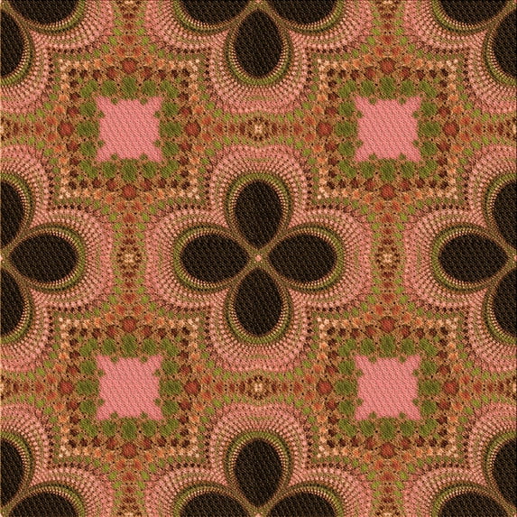 Ahgly Company Indoor Square Patterned Papaya Orange Area Rugs, 8' Square