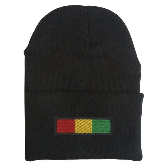 Rasta Stripe Cuffed Beanie