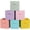 Multi Colors, variant on Fabric Storage Cubes Bins, 13 inch Fun Colored Foldable Storage Baskets with Dual Plastic Handle for Home, Kids Room, Closet and Toys Organization, Multi Colored, Set of 6