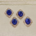 thumbnail image 4 of Rongfmy 10pcs Flat Back Crystal Rhinestones Button Embellishment Cabochon Bead Royalblue 30x25mm, 4 of 9