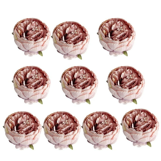 Cabeza de flor de peonía artificial de seda de 10x5 cm para decoración de pared, ideal para bodas, fiestas en el hogar o como fondo decorativo. rosado