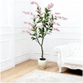 thumbnail image 3 of 6-foot artificial jasmine tree con blanca pot realistic faux tree para indoor y outdoor use grande artificial plant con flowers para home garden wedding y party decor, 3 of 7