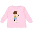 thumbnail image 3 of Inktastic Rock Boy, Brown Hair, Guitar Player, Band, Music Boys Long Sleeve Toddler T-Shirt, 3 of 5
