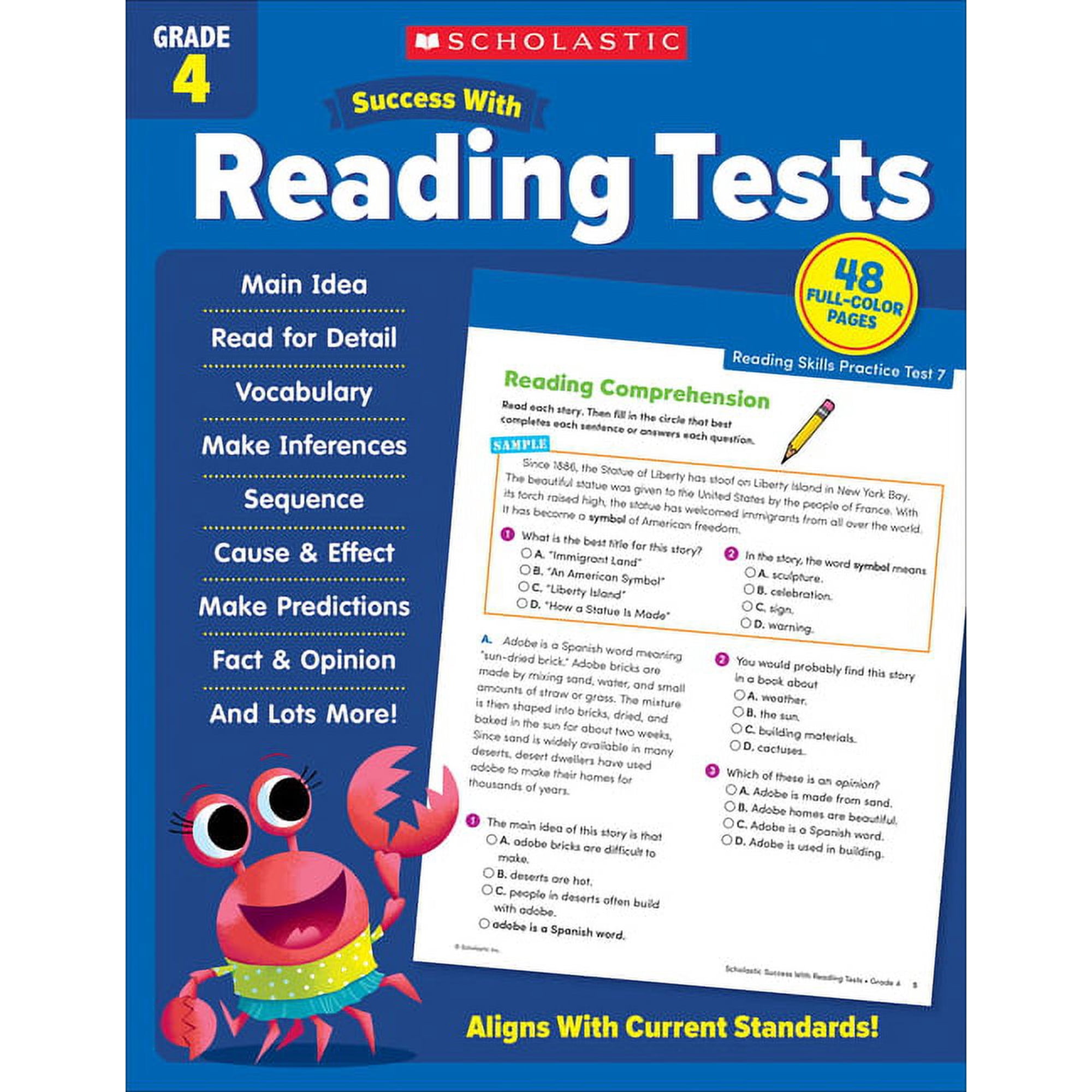 Scholastic Success with Reading Tests Grade 4 Workbook, (Paperback)