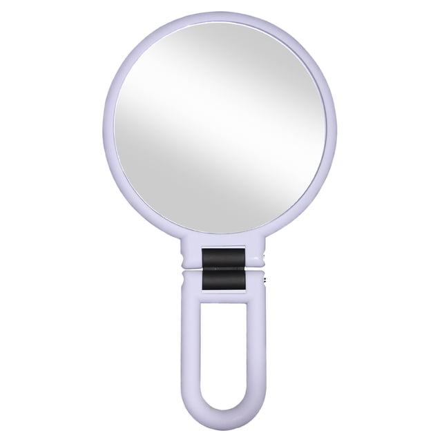 10X/15X Magnifying Handheld Mirror Folding Handle Double-sided Portable Travel Magnified Hand Mirror Pedestal Makeup Mirror