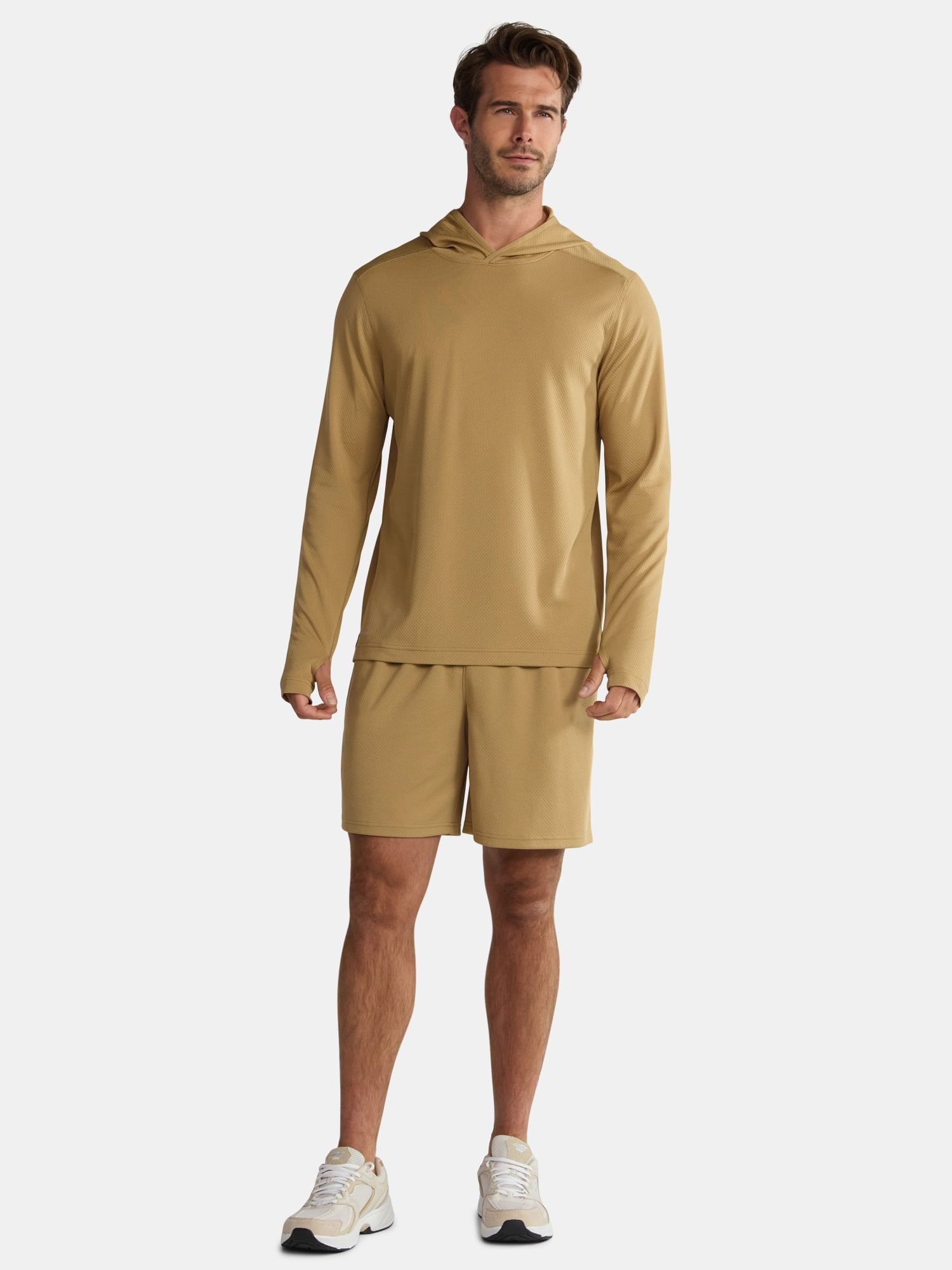 Athletic Works Men's & Big Men's Active Mesh Long Sleeve Hoodie, Sizes S-3XL