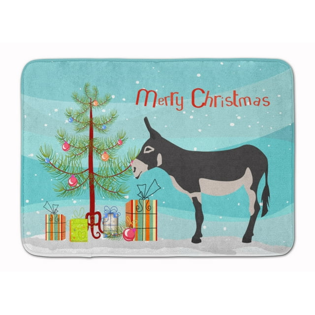 Carolines Treasures BB9211RUG American Mammoth Jack Donkey Christmas Machine Washable Memory Foam Mat