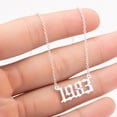 thumbnail image 3 of OPOLSKI 1980-2019 Birth Year Number Charm Pendant Stainless Steel Chain Necklace Silver 1983, 3 of 8