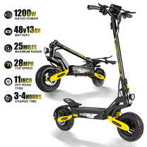 Foldable Electric Scooter for Adults, 1200W 28MPH 25Miles , 48V 13AH Battery,11" Off-Road Tires Fast E-Scooter, 330lbs MAX Load