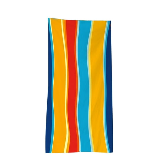 Yhmxh Large Stripe Beach Towels, 30" x 60" Microfiber Cotton Velour Beach Towels, Stripe Pool Towels, Quick Dry Large Swim Towels for Adults and Kids, High Absorbent Bath Towels for Bathroom