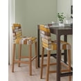 thumbnail image 2 of Brown Yellow Vintage Bar Stool Covers Set of 4, Retro Farmhouse Elegant Pastoral Stretch Washable Bar Chair Covers with Backs, Removable Pub Counter Height Chair Cover for Kitchen Dining Room Cafe, 2 of 7