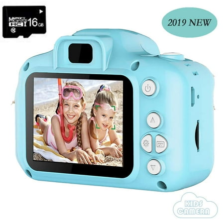 Mesky Kids Camera, Digital Camera for Kids 1080P FHD Kids Video Camera Mini Cartoon with 2 Inch IPS Screen and 16GB SD Card, Best Gift Camera Toys