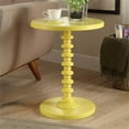 thumbnail image 2 of Bowery Hill Table d'Appoint Contemporaine en Bois à Piètement Rond, Jaune, 2 of 2