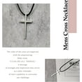 thumbnail image 3 of Silver Cross Chain,Large Cross Pendant Necklace with Bible Verse,Cross Chain Necklace as a Religious Gifts for Christian,316 Stainless Steel Cross Necklace for Men,Papa,Grandpa,Brother,Him, 3 of 7