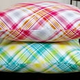thumbnail image 4 of ARTISAN PILLOWS  Indoor 20-inch Notting Hill Plaid Tartan Pink or Aquamarine 20-inch Throw Pillow, 4 of 5