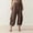 Khaki, variant on DuoJiaJ Women's Solid Color Casual Loose Elastic Waist Drawstring Harem Casual Pants Women's Wide Leg Pants Black L