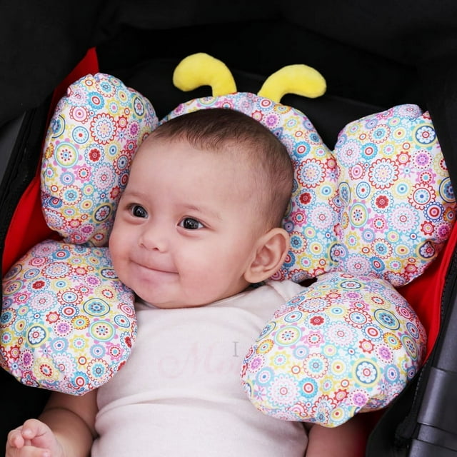 Almohada de viaje para bebé, almohada de apoyo para la cabeza y el cuello para asiento de coche, para bebés de 0 a 4 años, cochecito, almohada para el cuello para niños, suave y agradable al