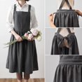 thumbnail image 2 of Sufanic Women Bib Apron Cotton Linen Sleeveless Pinafore Dress Home Cooking Florist Cute, 2 of 7