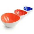 thumbnail image 3 of Gibson Home Crenshaw 4 Piece Hand Painted Stoneware 3-Tier Serving Bowl Set with Metal Rack, 3 of 5