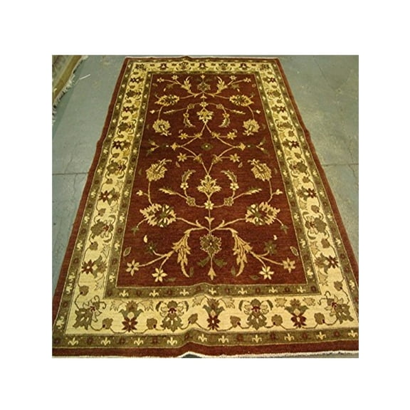 Ahmedani Linen Exclusive Chobi Zeigler Mahal Rectangle Home Decor Indoor Area Rug Veg Dyed Hand Knotted Large Carpet (9.1 x 6.1)'