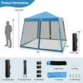 thumbnail image 2 of Spaco 10 x 10 Feet Pop Up Canopy with with Mesh Sidewalls and Roller Bag-Blue, Party Tent for Outside Party Waterproof Tent BBQ Shelter, 2 of 7